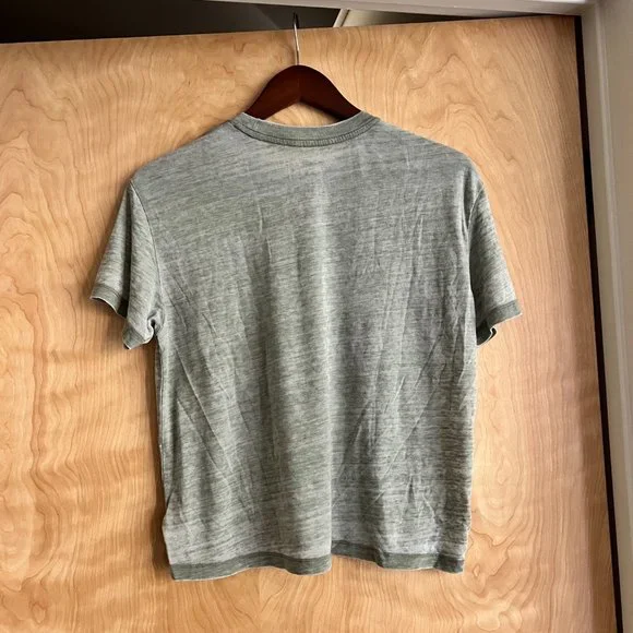 AE Tailgate PBS Cropped Graphic T-Shirt Washed Olive M - Picture 3 of 4